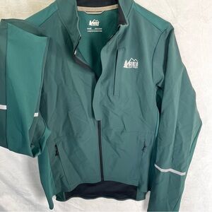REI Coop Jacket Junction Hybrid Cycling Rain Wind Mountain Bike Teal Green Men S